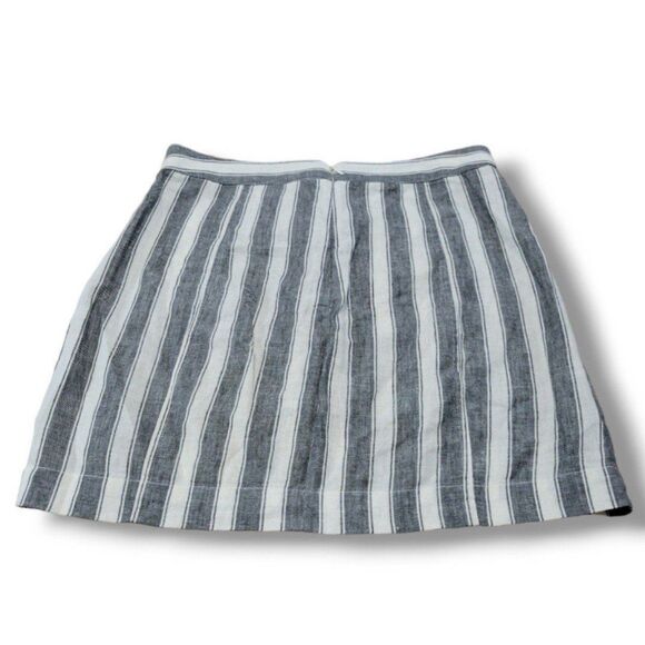 Madewell Skirt Size 4 W30"in Waist A-Line Skirt Linen Blend Mini Skirt Striped - Picture 3 of 5